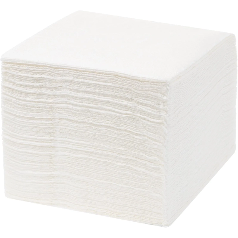 Салфетки бумажные Мягкий знак белые, 2 слоя, 24х24, 100 листов/уп.