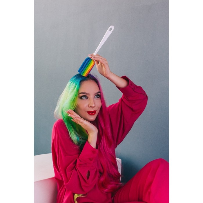 Ёршик для посуды с абразивом Доляна «Радуга», 25×4 Ёршик для посуды с абразивом Доляна «Радуга», 25×4