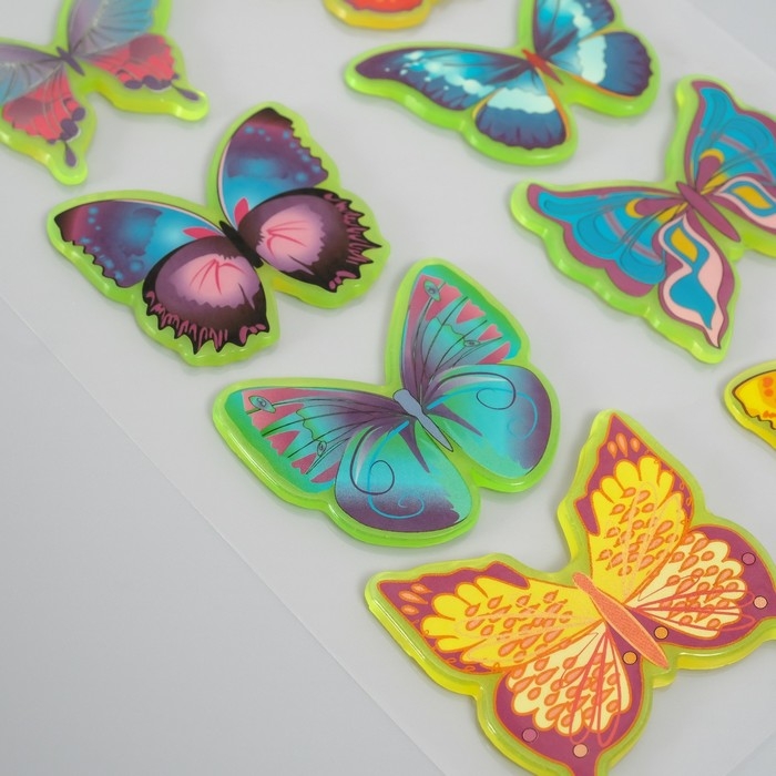 Наклейка силикон на стекло фосфорная Наклейка силикон на стекло фосфорная "Бабочка" 20х16 см