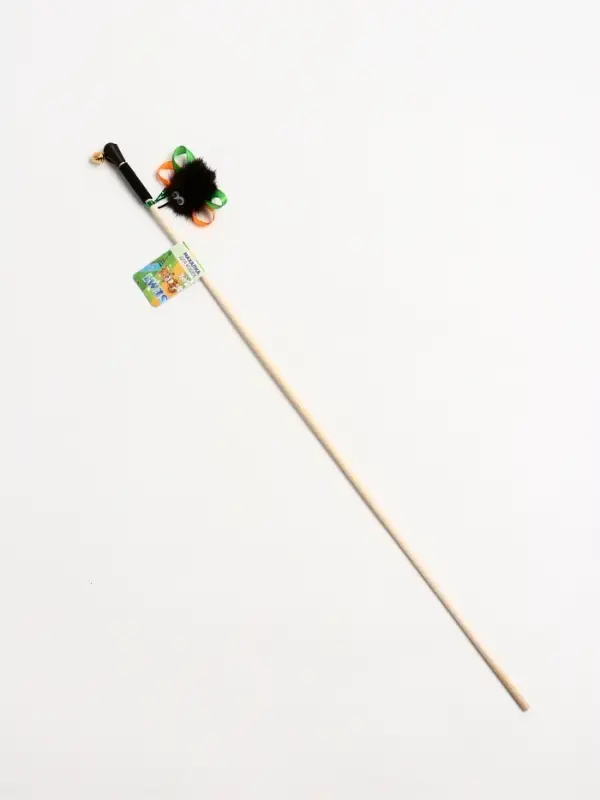 Дразнилка - удочка "Норковый паук" на деревянной палочке, микс цветов