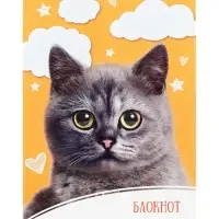 Блокнот А6, 24 листа на скрепке «Домашние животные», обложка мелованный картон, МИКС