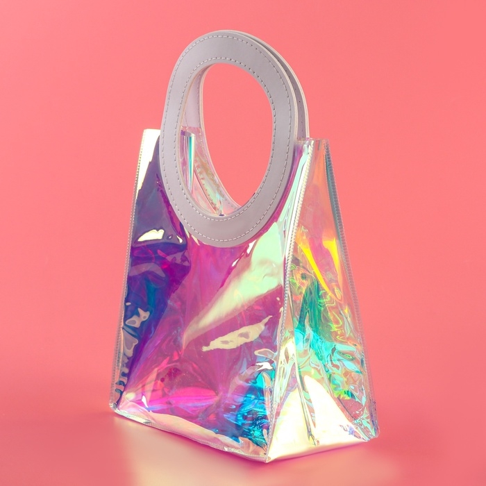 Пакет подарочный из ПВХ, белый, ирридисцентный, 20 х 18 х 10 см Пакет подарочный из ПВХ, белый, ирридисцентный, 20 х 18 х 10 см