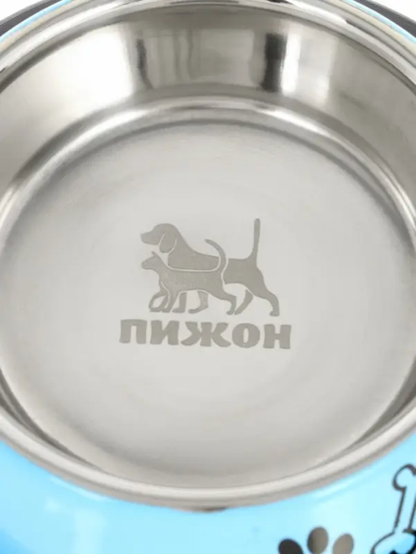 Миска, 235 мл, с нескользящим основанием, с принтом, голубая