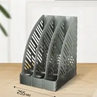 Лоток для бумаг А4, вертикальный, 3 отделения, серый