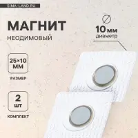Магнит неодимовый для авто, d=10 мм, набор 2 шт. Магнит неодимовый для авто, d=10 мм, набор 2 шт.