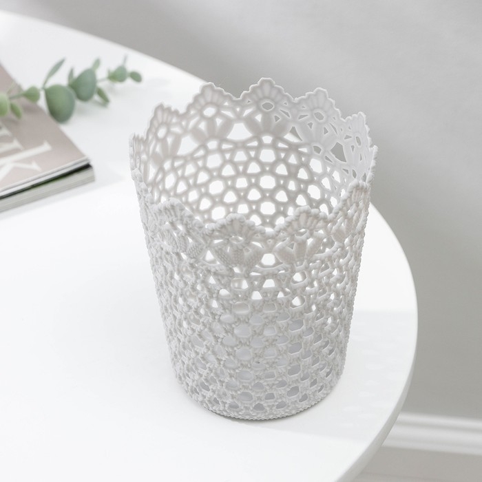 Корзинка пластиковая для хранения «Меланж», 10,5×10,5×12 см, серая Корзинка пластиковая для хранения «Меланж», 10,5×10,5×12 см, серая