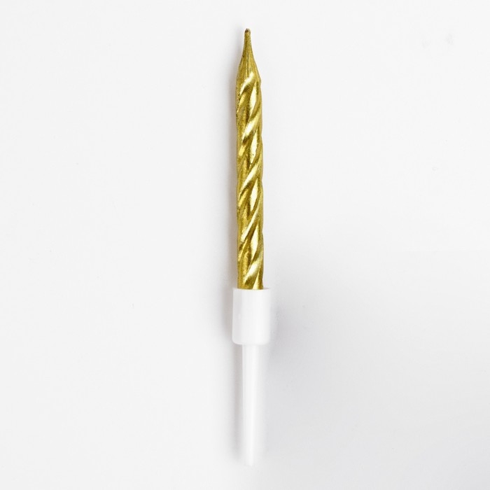 Набор свечи в торт  Набор свечи в торт "Спираль", 200шт, 5 см, золотой металлик