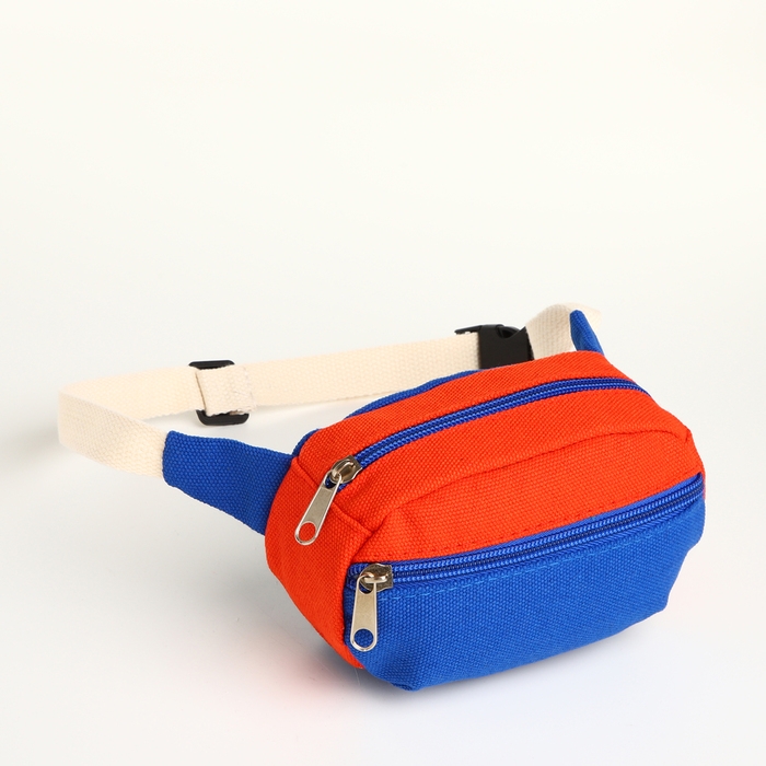 Сумка детская поясная на молнии, наружный карман, цвет синий/красный Сумка детская поясная на молнии, наружный карман, цвет синий/красный