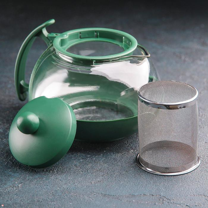 Чайник стеклянный заварочный «Фантазия», 750 мл, с металлическим ситом, цвет МИКС Чайник стеклянный заварочный «Фантазия», 750 мл, с металлическим ситом, цвет МИКС