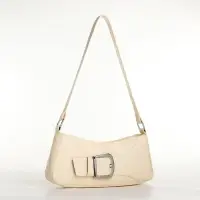 Сумка женская багет на молнии, 26&times;5&times;10.5 см, молочная