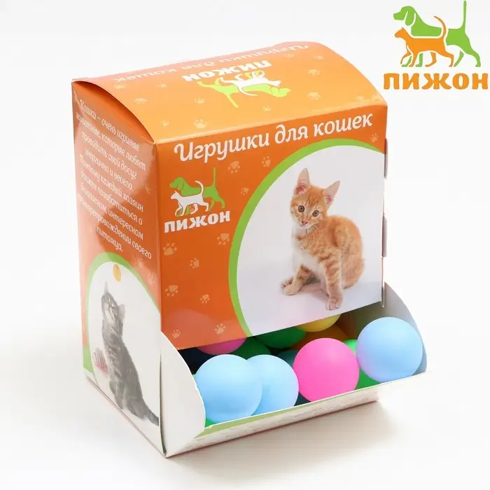 Шарики для кошек, 4 см (подходят для игровых комплексов), фасовка 60 шт, микс цветов Шарики для кошек, 4 см (подходят для игровых комплексов), фасовка 60 шт, микс цветов