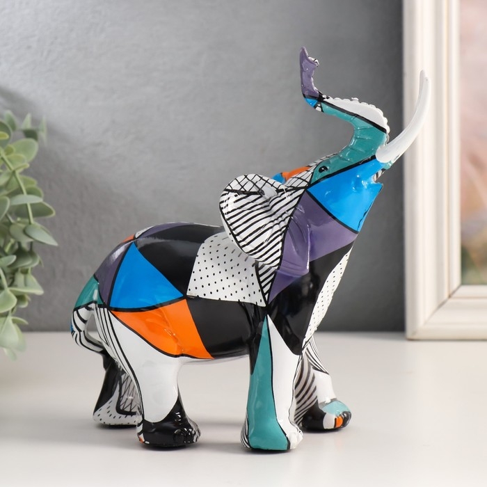 Сувенир полистоун Сувенир полистоун "Африканский слон. Абстракция" 8х13х19 см