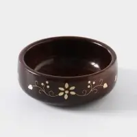 Чаша &laquo;Стебель&raquo;, 12&times;12&times;5 см, дерево шишам