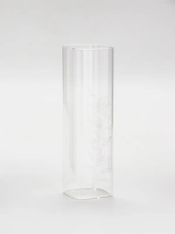 Ваза стеклянная для цветов " Цветы ", 6 х 20 см (530 мл)