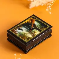 Шкатулка для украшений &laquo;Мишки&raquo;, 7.5&times;10 см, лаковая миниатюра