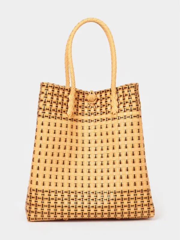 Сумка плетёная, 40&times;20&times;55 см, пластик, бежевая