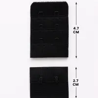 Застёжка для бюстгальтера, 3 ряда 2 крючка, 10 шт., чёрная