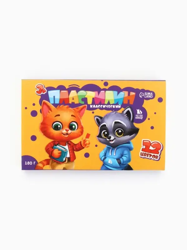 Пластилин 12 цветов, 180 г