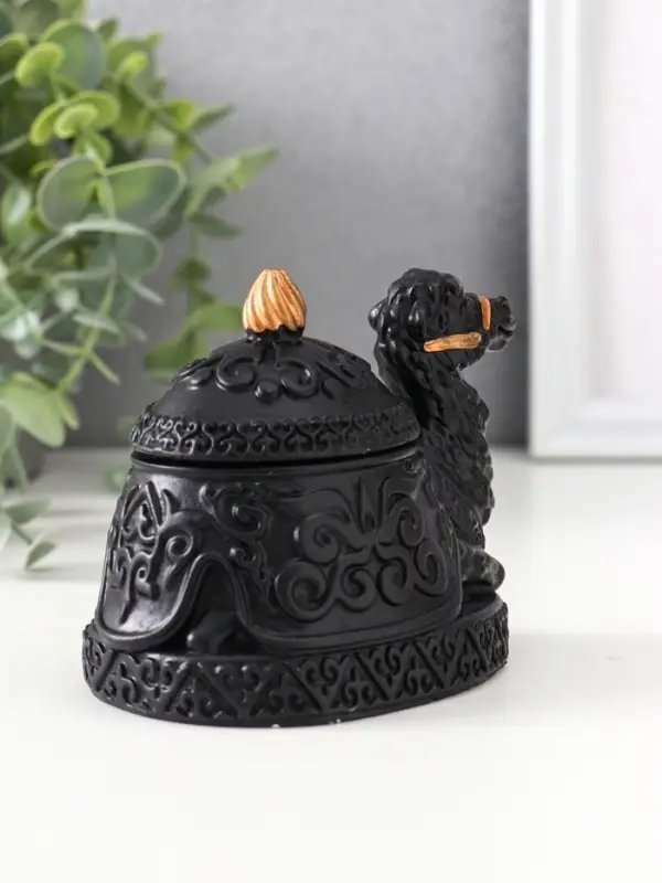 Шкатулка с крышкой «Верблюд», 8×10.5×7 см, чёрная