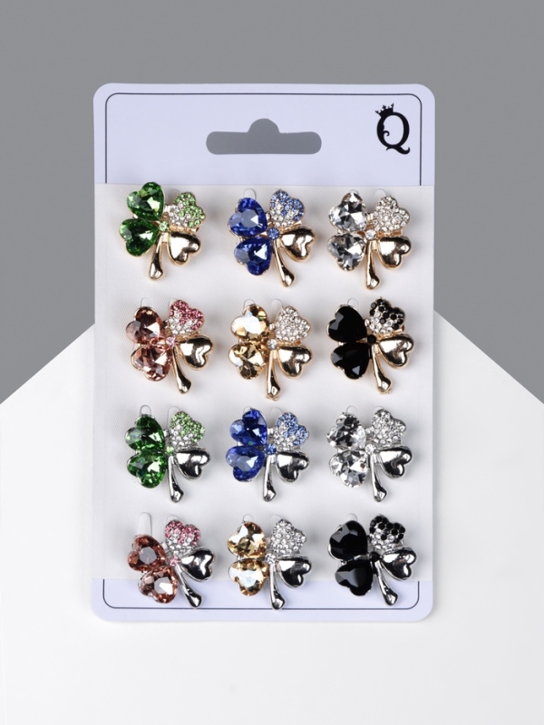 Брошь «Клевер», МИКС, (неделимая фасовка 12 шт., цена за шт.) Брошь «Клевер», МИКС, (неделимая фасовка 12 шт., цена за шт.)