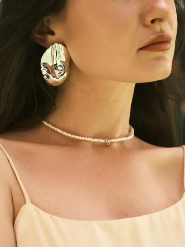 Серьги пластик &laquo;Кофейное зерно&raquo;, цвет серебро