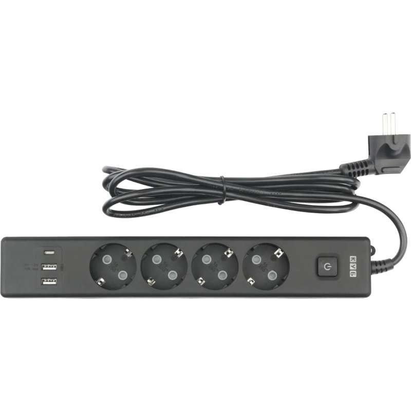 Удлинитель Power Cube, 4р/1.9м выкл.,3USB, 3.5кВт,16А,,3x1,0 черн(PC-7B-2M)