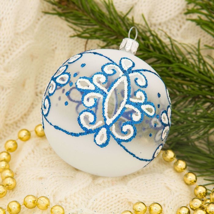 Набор новогодних шаров "Диадема" (набор 4 шт) d-7,5 см