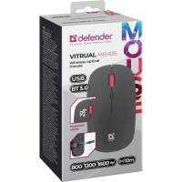 Мышь Defender Vitrual MB-635,беспроводная,оптическая, 1600 dpi, 500 мАч, USB,черная