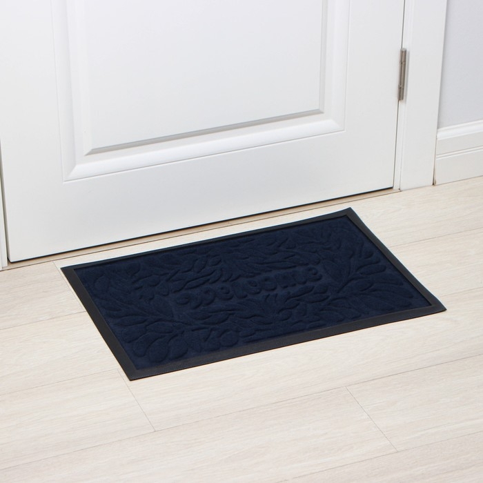 Коврик придверный Доляна Welcome, с окантовкой, влаговпитывающий, 40&times;60 см, цвет МИКС