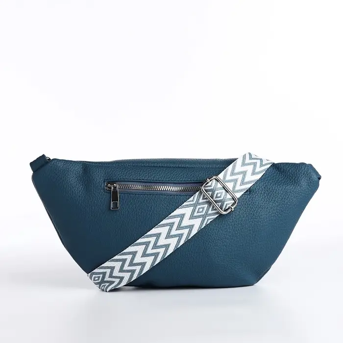 Сумка женская кросс-боди на молнии, 34&times;11&times;17 см, синяя