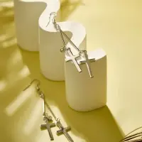 Серьги висячие &laquo;Шелест&raquo;, крестики, цвет МИКС, 8.5 см