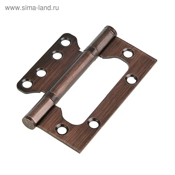 Петля-бабочка ТУНДРА, 100&times;70&times;2.0 мм, универсальная, без врезки, цвет медь, 2 шт.