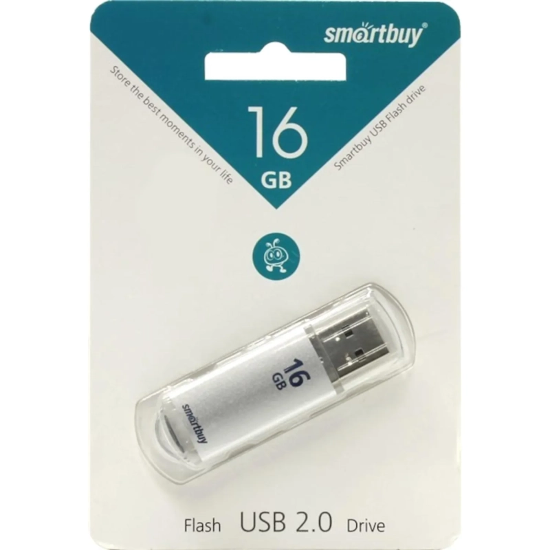 Флеш-память Smartbuy V-Cut, 16Gb, USB 2.0, сереб, SB16GBVC-S