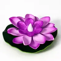 Садовый светильник для водоемов 10 х 13 х 15 см, на батарейке "Лотос" фиолетовый СК-003