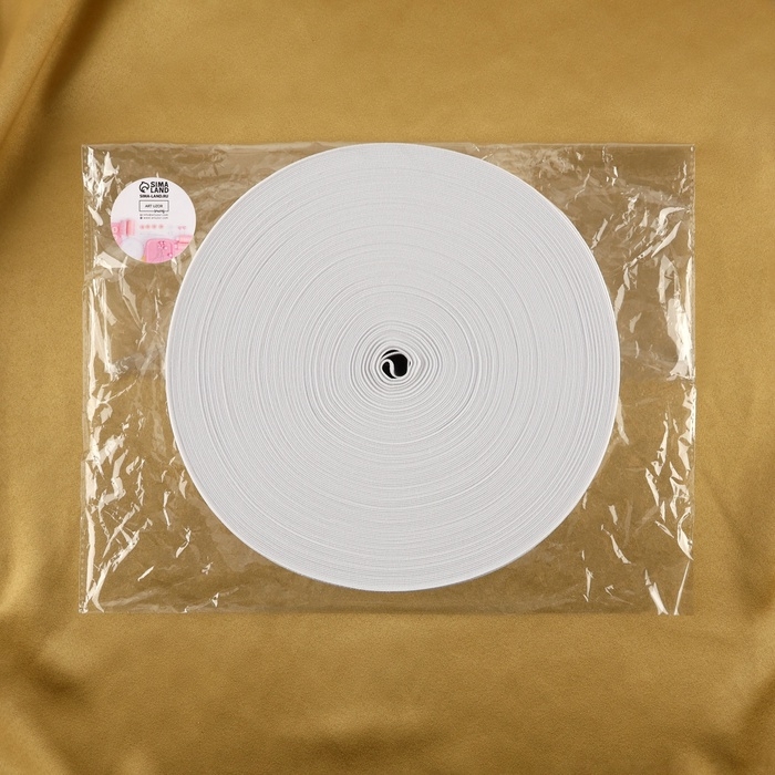 Резинка вязаная, 100 мм, 40 ± 2 м, цвет белый Резинка вязаная, 100 мм, 40 ± 2 м, цвет белый