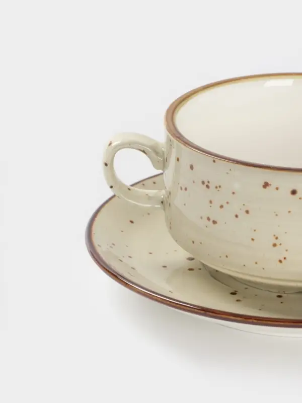 Бульонница с блюдцем Magistro Mediterana, 270 мл, фарфор, бежевая