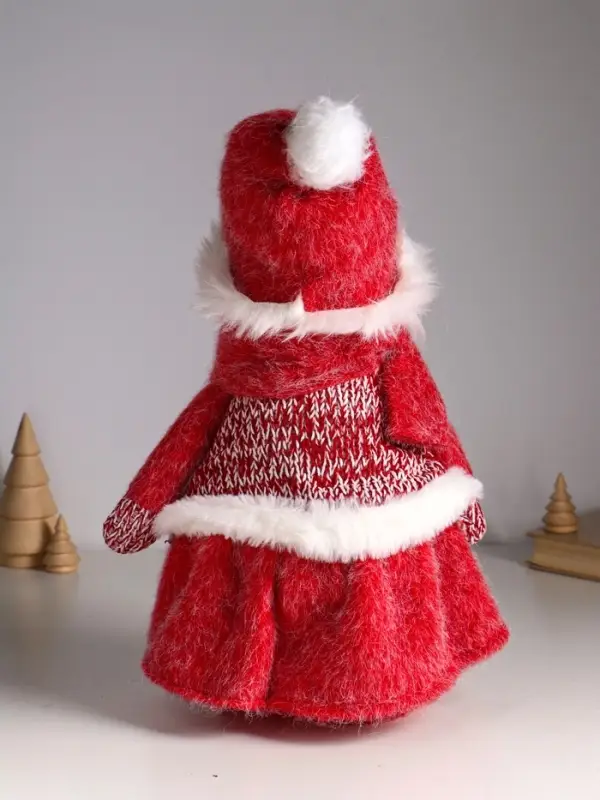 Кукла интерьерная "Снеговик-девочка в бело-красном наряде" раздвижная 44-65 см 22х14х44 см   1087329