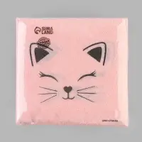 Салфетки бумажные однослойные "Кошечка", 24х24 см, 100 шт