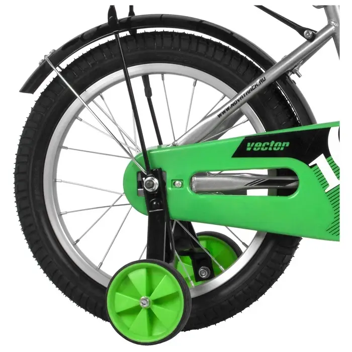 Велосипед детский Novatrack VECTOR, диаметр колёс 16", со съёмными колёсами, серебристый