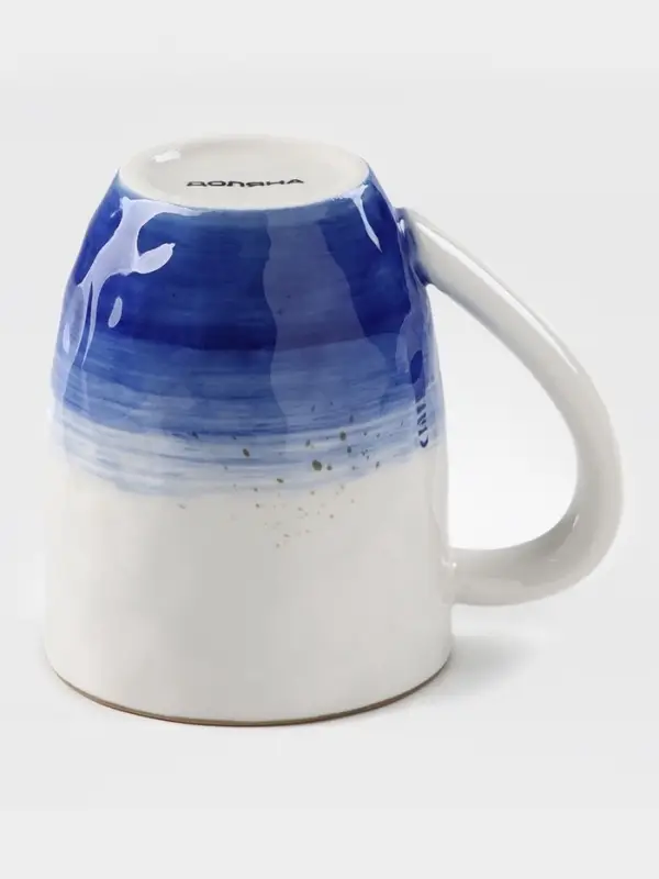 Кружка Доляна &laquo;Космос&raquo;, 400 мл, фарфор, белая, синяя