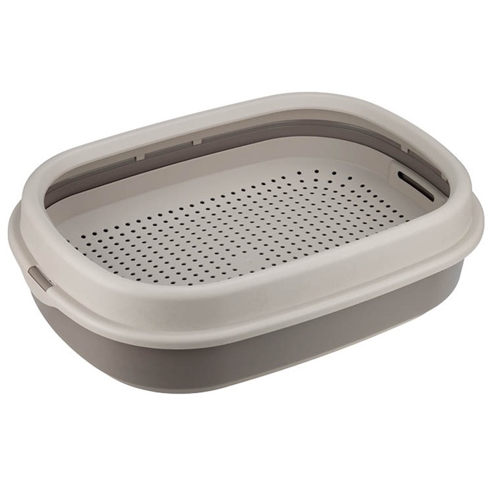 Лоток для кошек Ля-Мурр 48 х35,5 см с сеткой и бортом цвет капучино Лоток для кошек Ля-Мурр 48 х35,5 см с сеткой и бортом цвет капучино