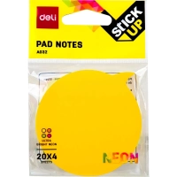 Стикеры с клеевым краем Deli 76х76 мм,20 листов,неон-е,форма в асс-те &nbsp; &nbsp; &nbsp;