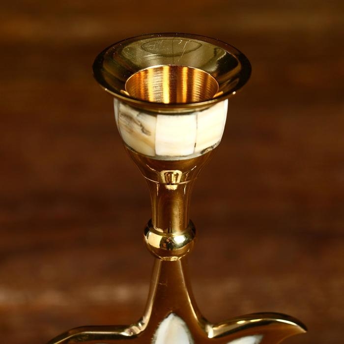 Подсвечник «Цветок востока», 8×8.5×16.5 см, латунь, перламутр Подсвечник «Цветок востока», 8×8.5×16.5 см, латунь, перламутр
