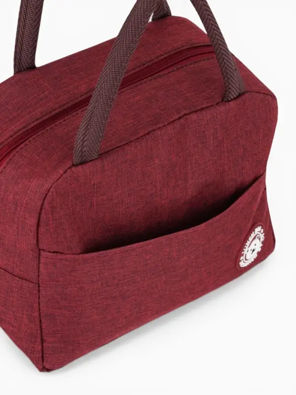 Термосумка на молнии, объём 6 л, цвет бордовый