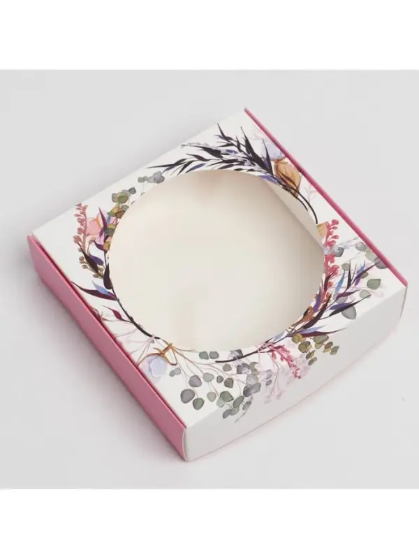 Коробка для макарун с низкими бортами, кондитерская упаковка, &laquo;Нежность&raquo;, 11х 11х 3 см