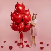 Воздушный шар фольгированный 30" &laquo;Сердце, Чертенок&raquo;