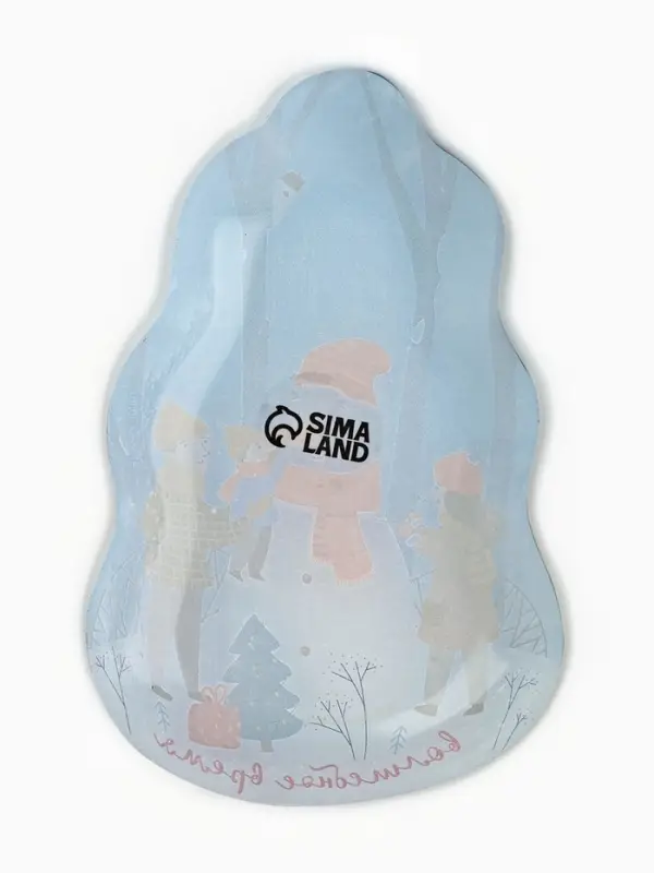 Тарелка новогодняя плоская &laquo;Зима&raquo;, 13.4&times;20.5 см