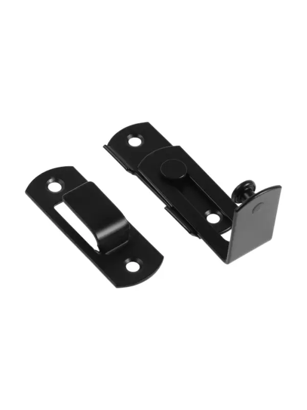 Шпингалет накладной ТУНДРА, угловой, 60&times;43 мм, черный