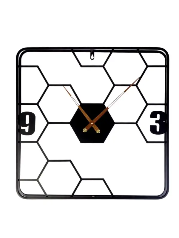 Часы настенные интерьерные &laquo;Соты&raquo;, серия:, Лофт, бесшумные, плавный ход, 58&times;58 см, чёрные, от батарейки 1&times;АА