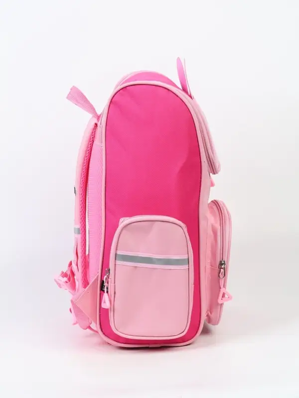 Ранец с эргономичной спинкой квадратный с доп. элементами "Мишка"